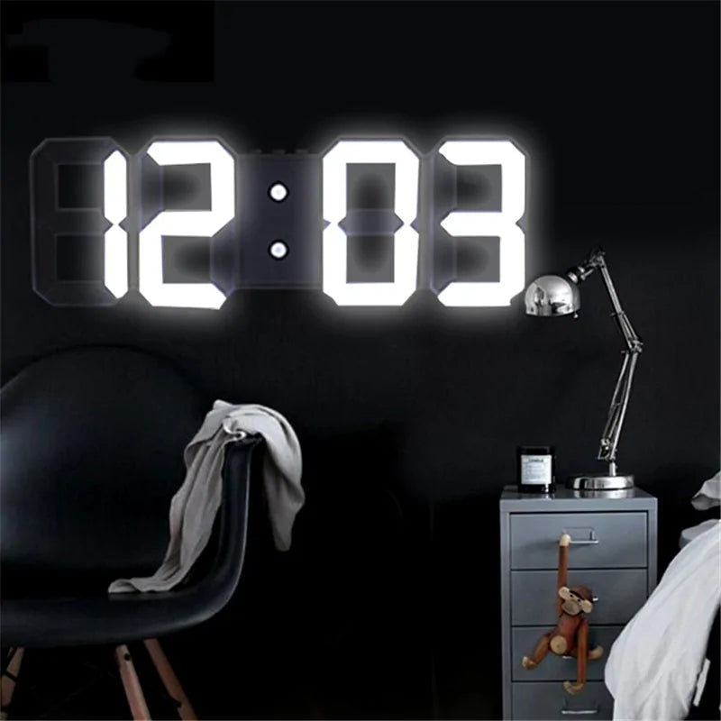 3D LED digital wall clock for home decor