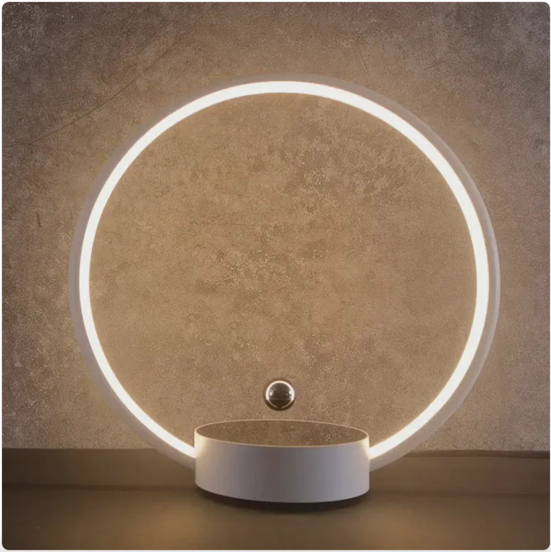 Touch-controlled floating lamp with warm LED glow