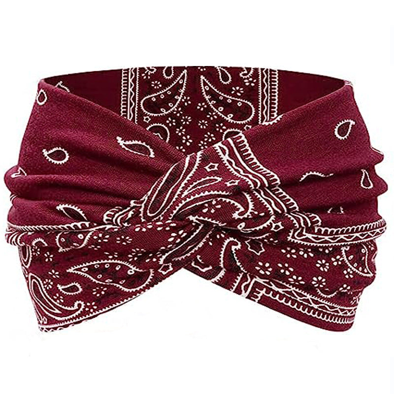 Fashion Women's Wide-brimmed Stretch Fabric Craft Cross Hair Band