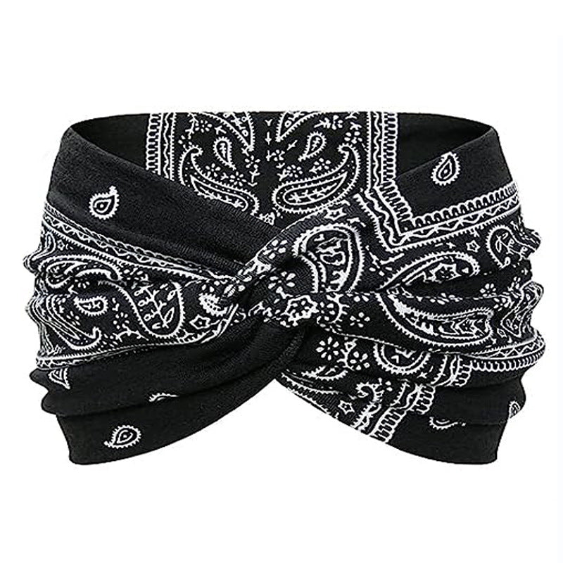 Fashion Women's Wide-brimmed Stretch Fabric Craft Cross Hair Band