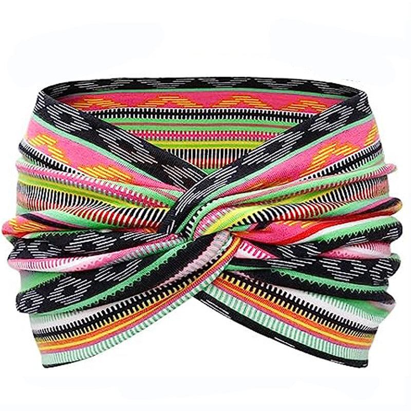 Fashion Women's Wide-brimmed Stretch Fabric Craft Cross Hair Band