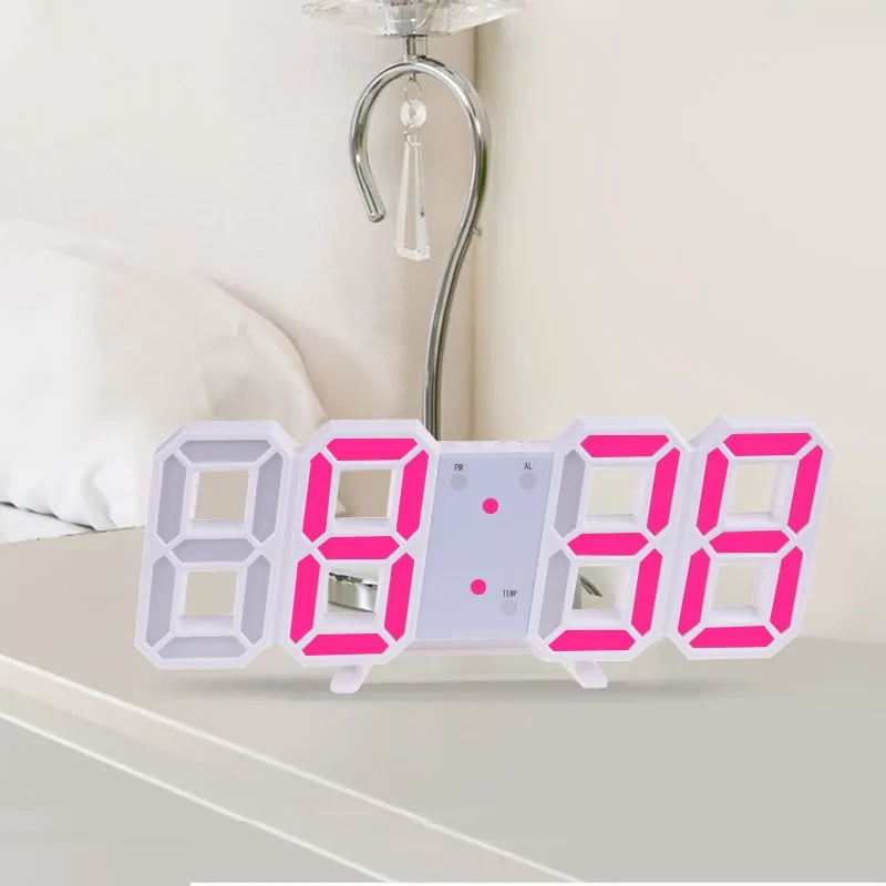 3D LED digital wall clock for home decor