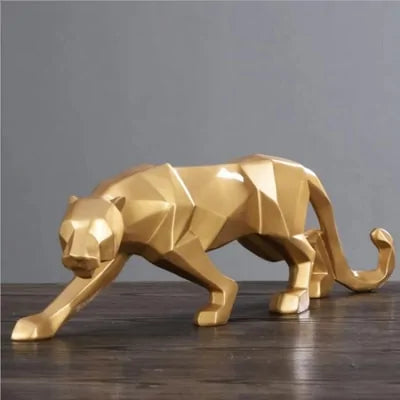 Abstract resin leopard statue for modern home office decor