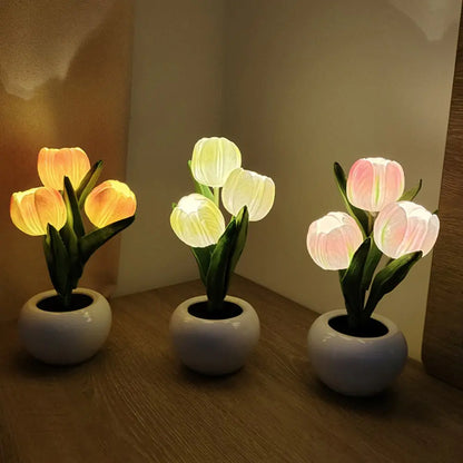 Romantic LED tulip night light for bedroom