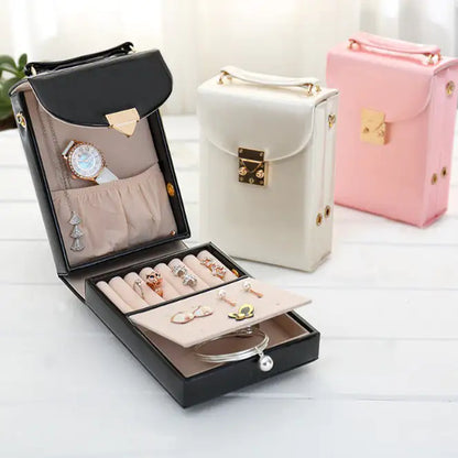 Chic bridesmaid vanity bag for organizing jewelry and cosmetics