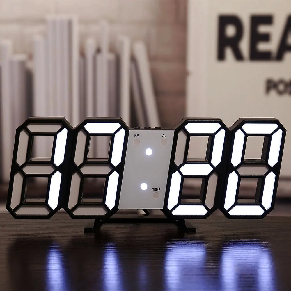 3D LED digital wall clock for home decor