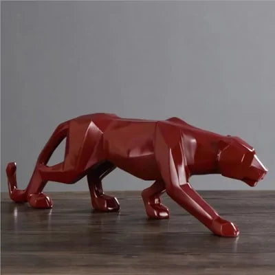 Abstract resin leopard statue for modern home office decor