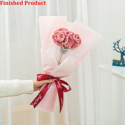 Lifelike artificial knitting flowers bouquet for gift and home decor