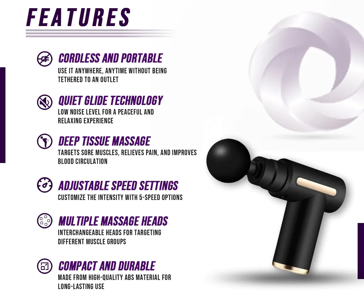 Compact muscle massager gun for full body relaxation