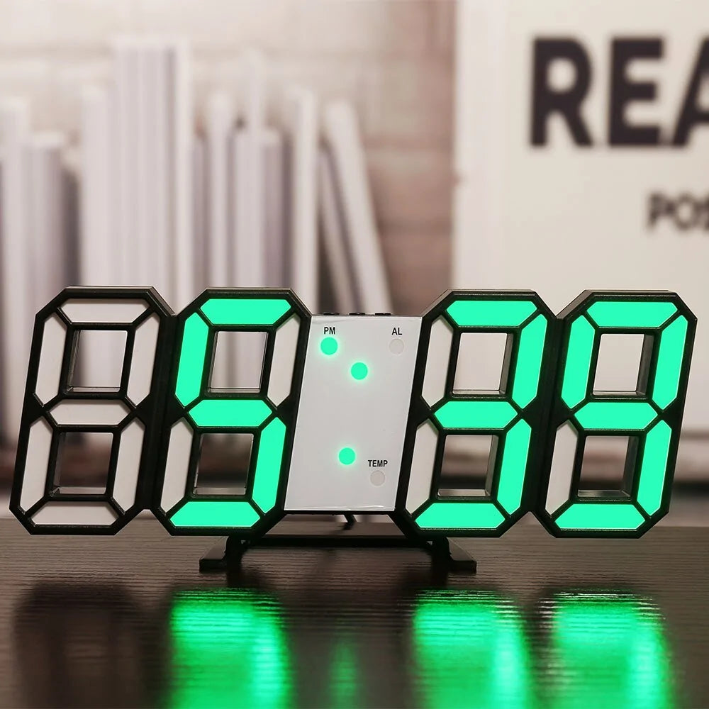 3D LED digital wall clock for home decor