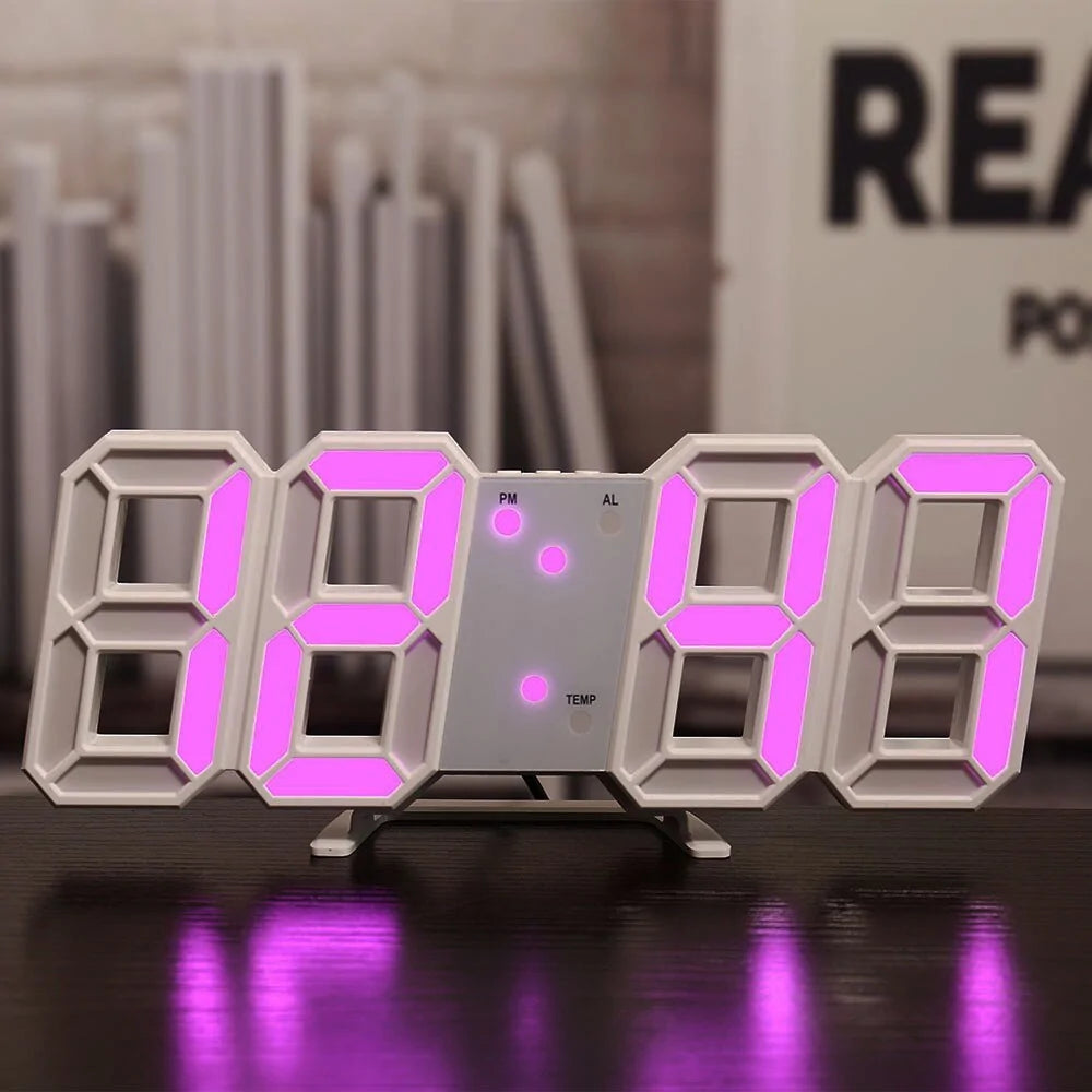 3D LED digital wall clock for home decor