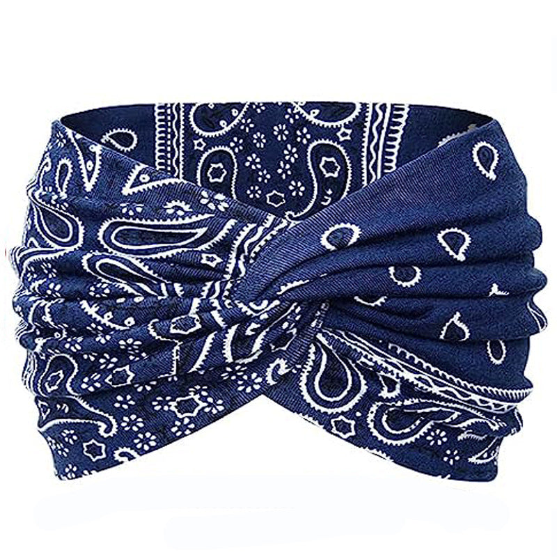 Fashion Women's Wide-brimmed Stretch Fabric Craft Cross Hair Band