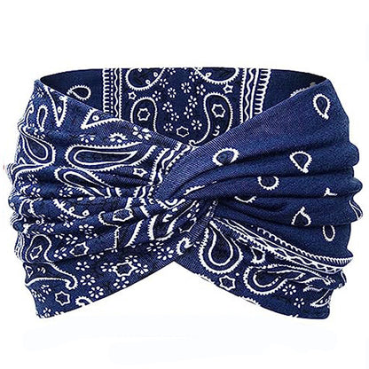 Fashion Women's Wide-brimmed Stretch Fabric Craft Cross Hair Band