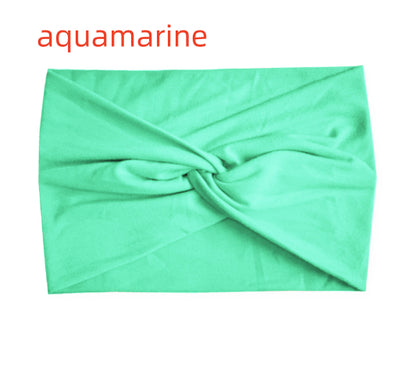 Fashion Women's Wide-brimmed Stretch Fabric Craft Cross Hair Band