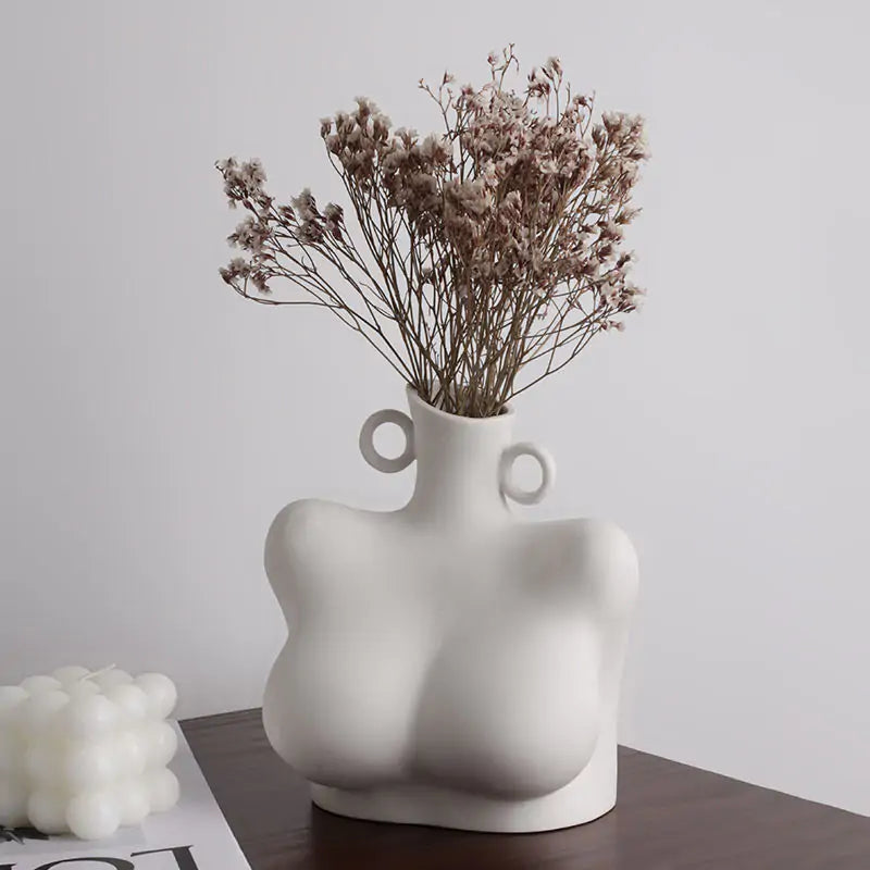 Unique sculpture vase centerpiece for tables and shelves