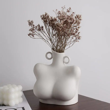 Unique sculpture vase centerpiece for tables and shelves