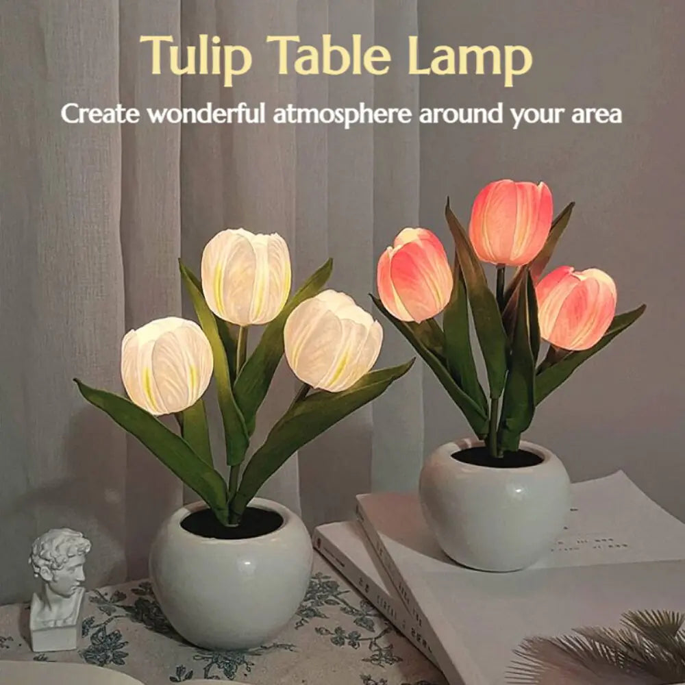 Romantic LED tulip night light for bedroom