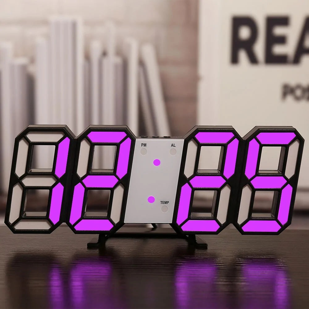 3D LED digital wall clock for home decor